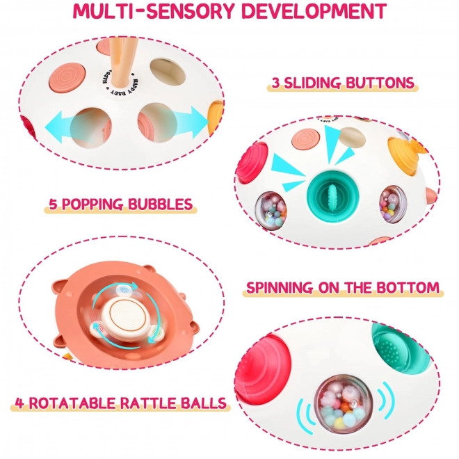 Woopie Baby 4-in-1 Sensorisches Spielzeug Igel Pop-it