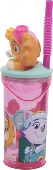 Flasche mit Strohhalm Paw Patrol rosa