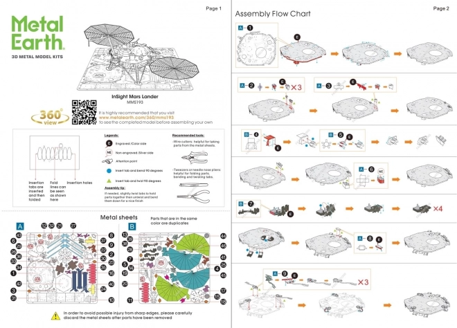 3D-Puzzle InSight Mars Lander von Metal Earth