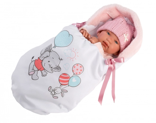 Realistische Babypuppe mit Geräuschen und weichem Körper 44 cm