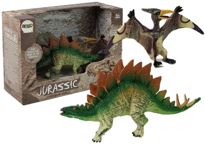 Dinosaurierfiguren Set Stegosaurus, Pteranodon