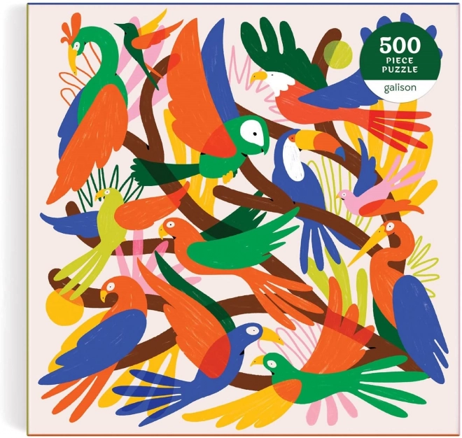 Quadratisches Puzzle Bunte Vögel - 500 Teile