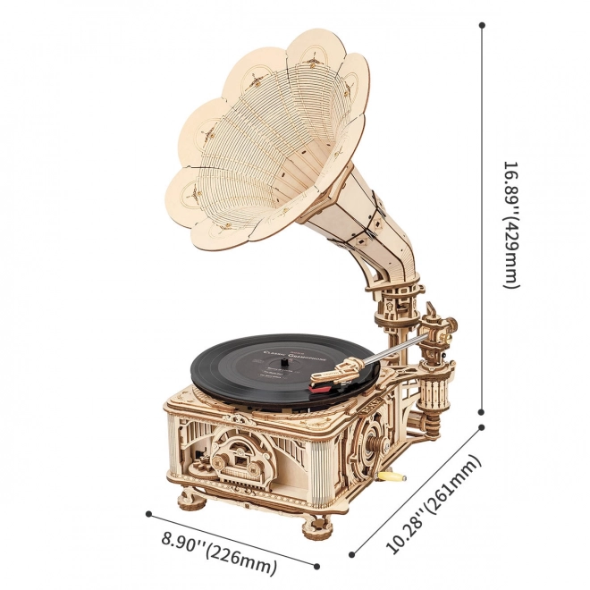 Mechanisches 3D-Holzpuzzle Grammophon von RoboTime