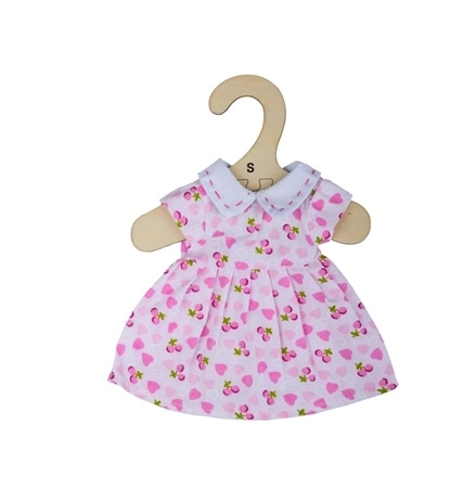 Rosa Herzchen-Kleid für Puppe 28 cm