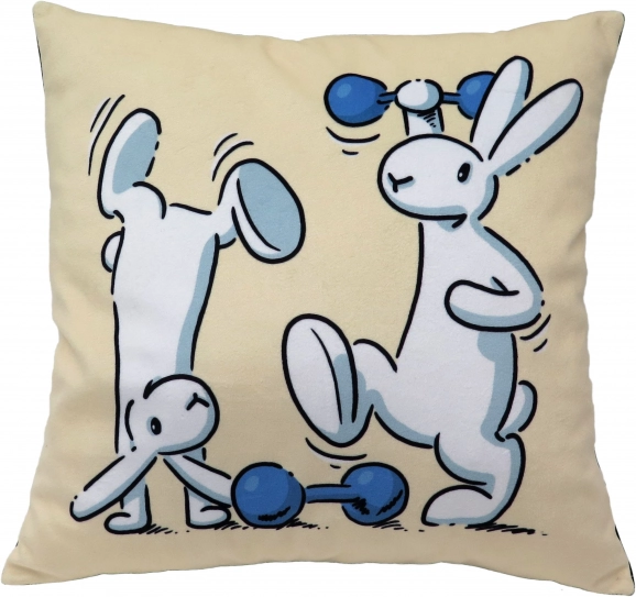 Kinderkissen BOB A BOBEK 30 × 30 cm – Motiv Hanteln