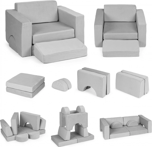 Modulares Kindersessel 8-in-1 ECOTOYS – Grau