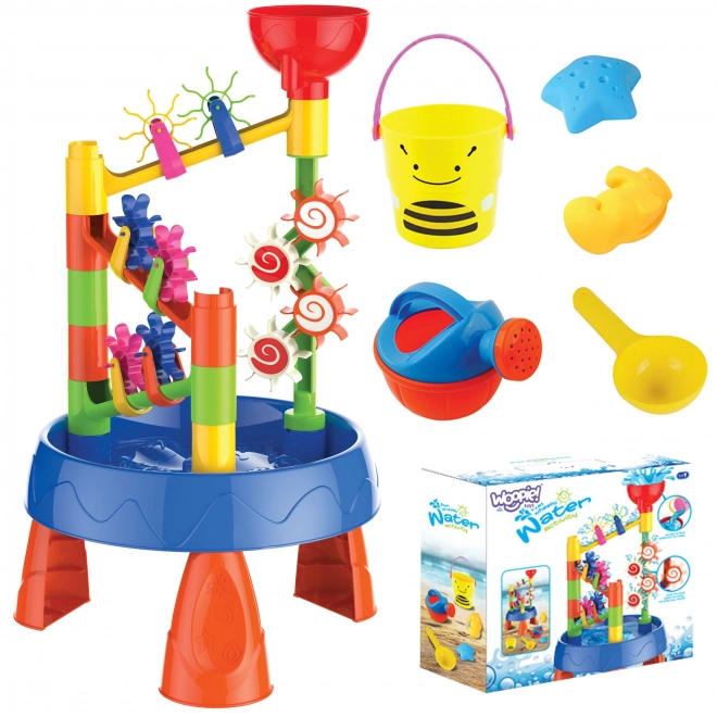 Woopie Wasserspieltisch 2-in-1 mit Wasserfall und 5 Zubehörteilen