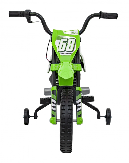 Grünes Kinder-Motorrad mit Batterie, Audiopanel und EVA-Rädern