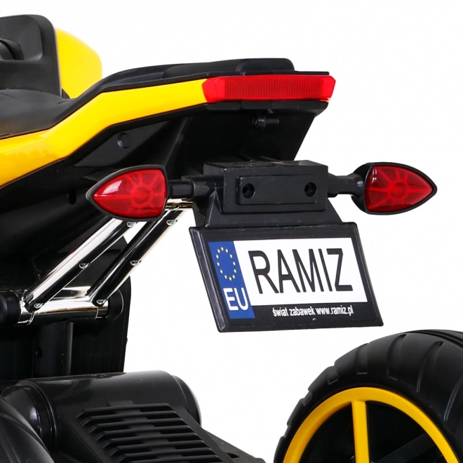 Zukünftiges Kinder-Motorrad auf Batterie Gelb + Audiopanel + Langsamer Start + EVA Räder