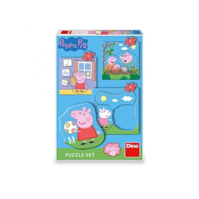 Baby-Puzzle Peppa Wutz und Familie 3 in 1