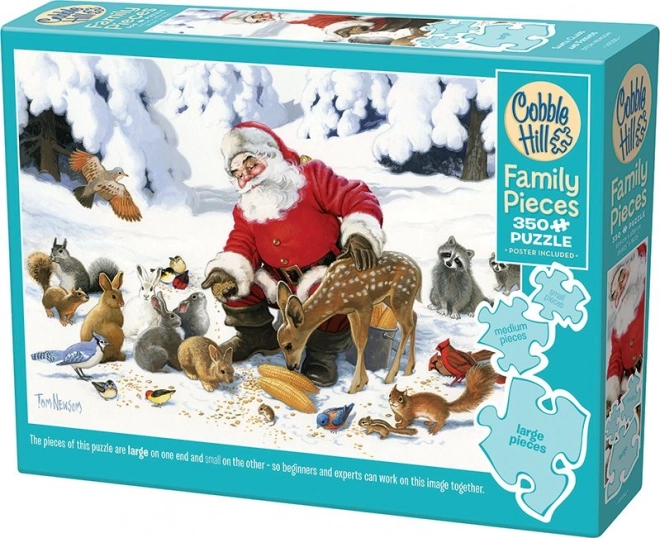 Cobble Hill Familienpuzzle Weihnachtsmann mit tierischen Freunden 350 Teile