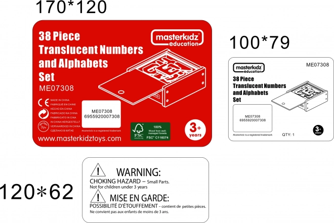 Transparente Montessori Buchstaben und Zahlen Set