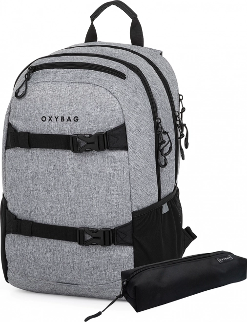 Studentenrucksack mit Etui OXY Sport Grau Melange