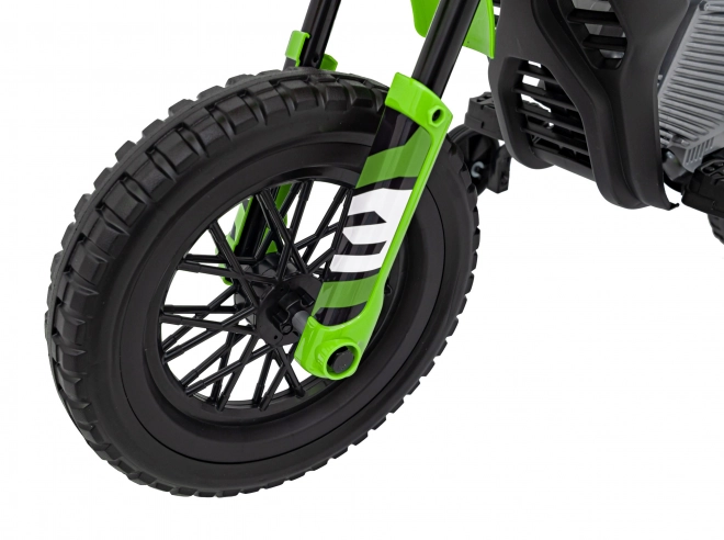 Grünes Kinder-Motorrad mit Batterie, Audiopanel und EVA-Rädern