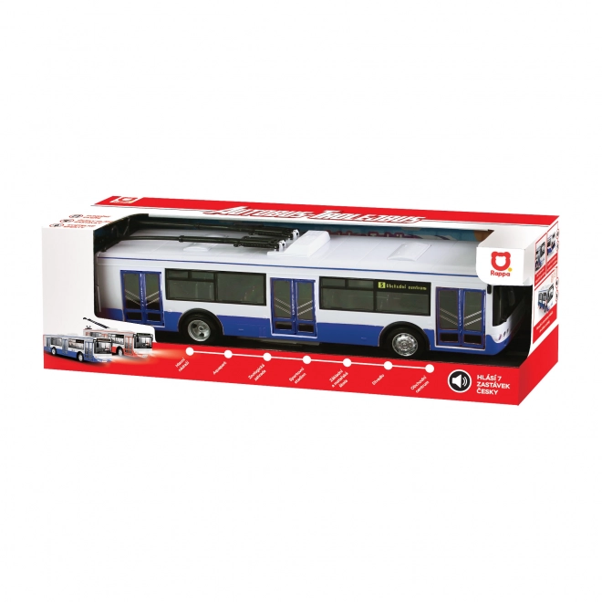 Trolleybus mit tschechischer Ansage 28 cm Blau