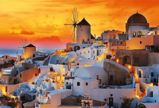 Romantischer Sonnenuntergang: Oia, Santorini Puzzle von TREFL