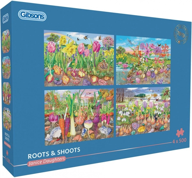 Gibsons Puzzle Wurzeln und Triebe 4x500 Teile