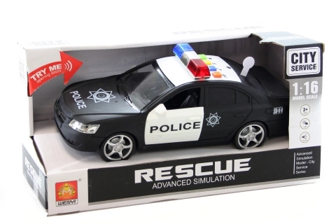 Polizeiauto mit Batterie