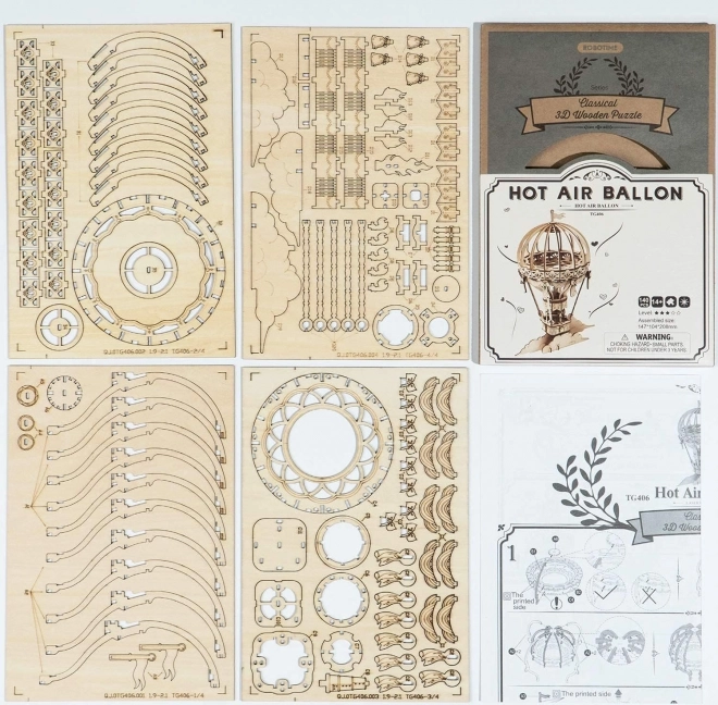 RoboTime Holz 3D Puzzle Heißluftballon