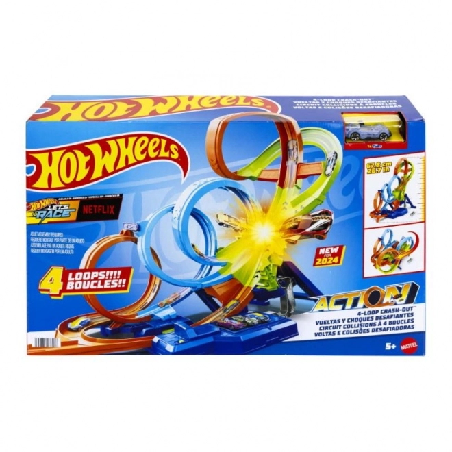 Hot Wheels Vierfach-Looping-Rennstrecke