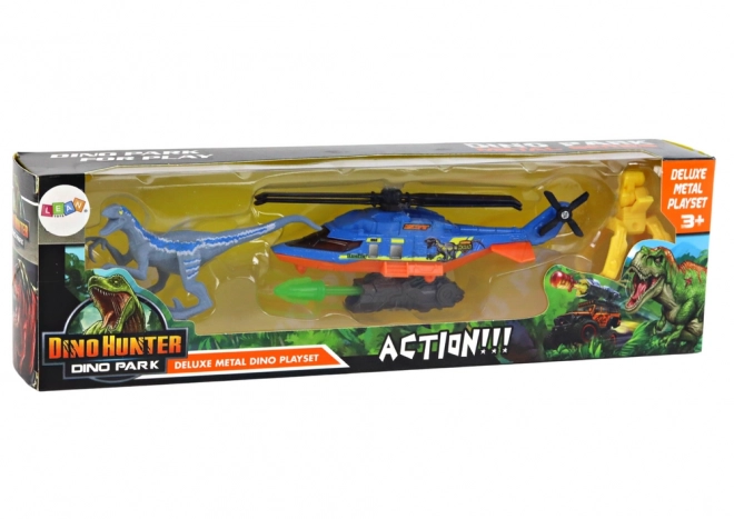 Dinosaurier Hubschrauber Spielset Blau