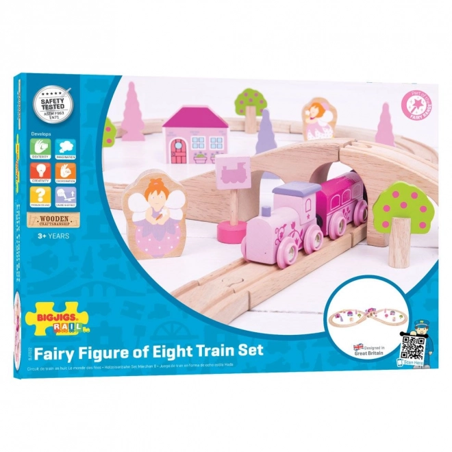 Bigjigs Rail Holz-Eisenbahn Acht Set für Prinzessinnen