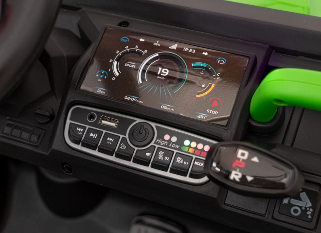 Auto Pick-Up Speed 900 pro Kinder Grün + 4x4 Antrieb + bewegliche Pumpe + Kofferraum + Fernsteuerung + Schaufel + LED Audio