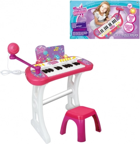 Kinderklavier mit Ständer und Mikrofon