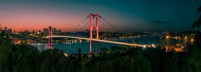 Panorama-Puzzle Nacht Istanbul 1000 Teile