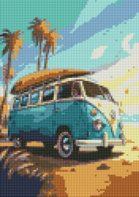 Diamantmalerei Blauer Volkswagen