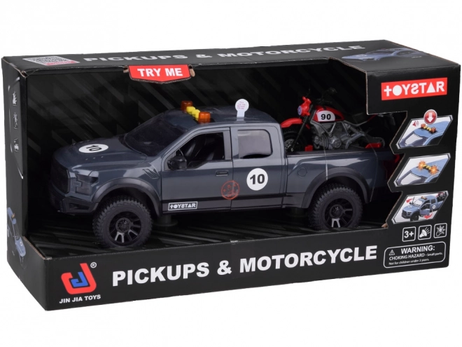 Abschleppwagen mit Motorrad und Licht- & Soundfunktionen