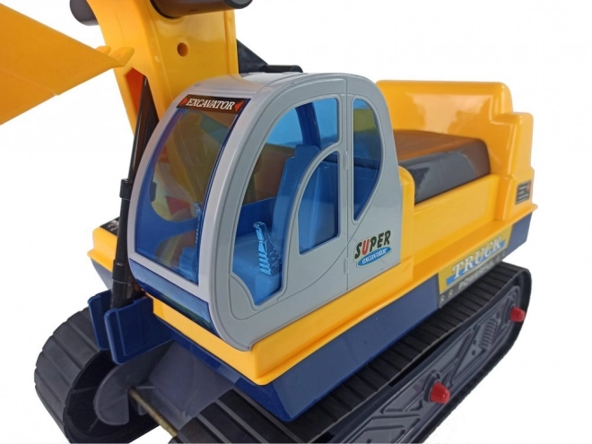 Großer Bauarbeiter Kinder Bagger mit Helm