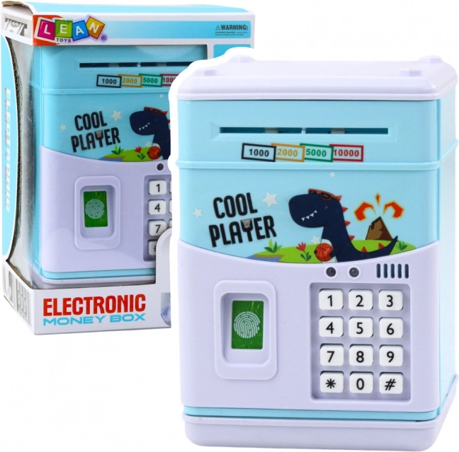 Elektronischer Tresor für Kinder, blau mit Dinosaurier