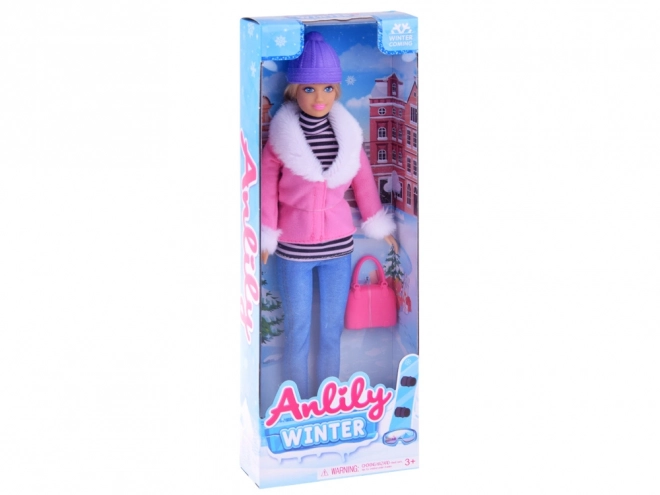 Anlily Modepuppe im Winteroutfit mit Tasche