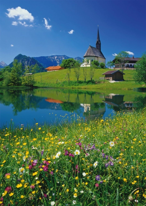 Puzzle Inzell mit der Kirche des heiligen Nikolaus 1000 Teile