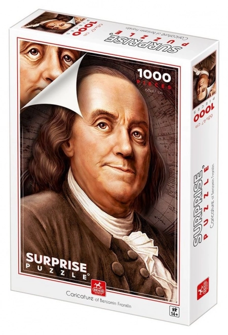 Überraschungspuzzle Karikatur Benjamin Franklin 1000 Teile