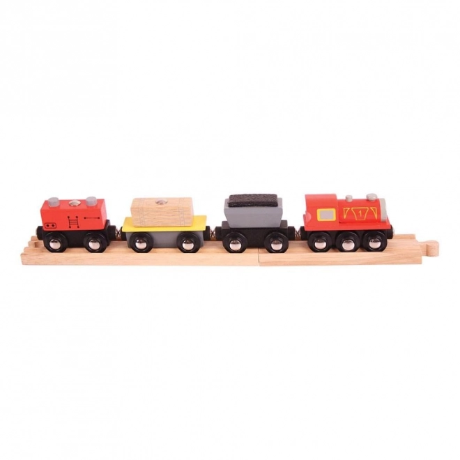 Bigjigs Rail Güterzug mit Schienen