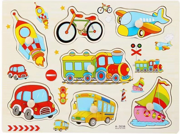 Holz-Steckpuzzle – Verkehrsmittel 30 cm
