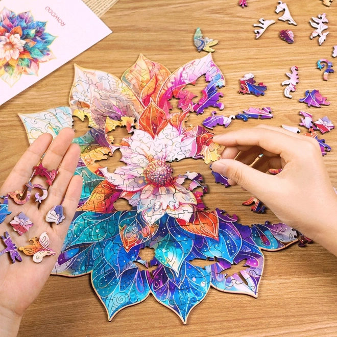 Holzpuzzle Blumenmandala