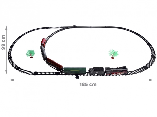 Elektrische Eisenbahn mit Dampf und Soundeffekten