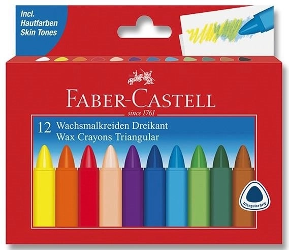 Faber-Castell dreieckige Wachsmalstifte 12er Set