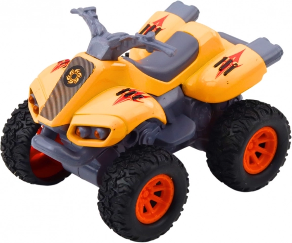 Quad mit Antrieb, Gummiräder und Metallkarosserie