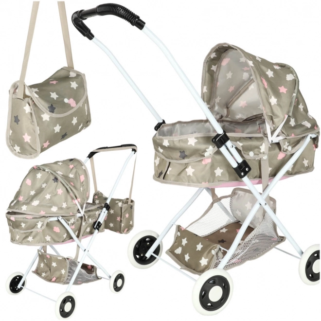 Puppenwagen mit Tasche und Sternen