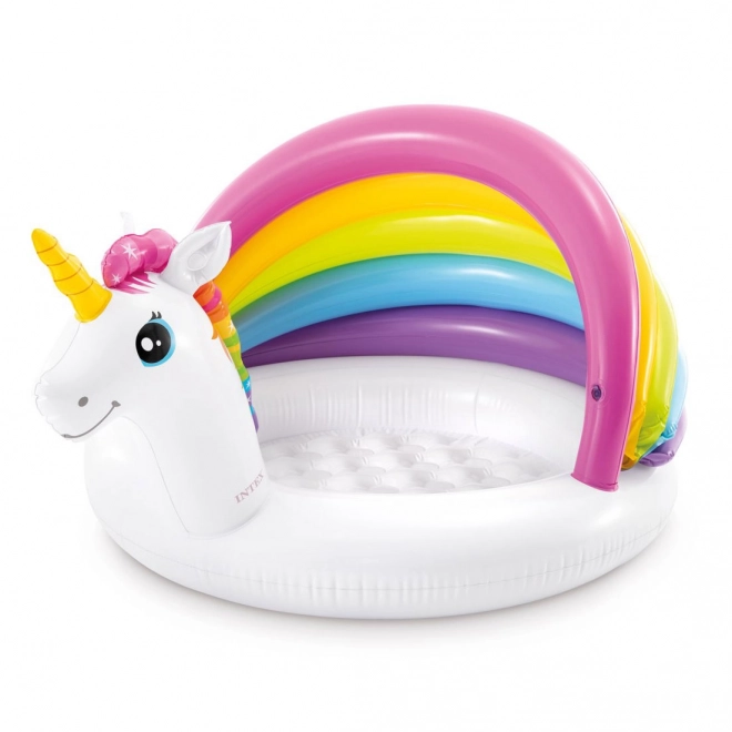 Aufblasbarer Regenbogen-Einhorn-Pool mit Dach