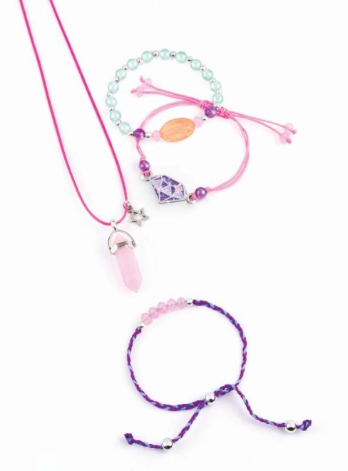 Gestalte eine Halskette und drei Armbänder