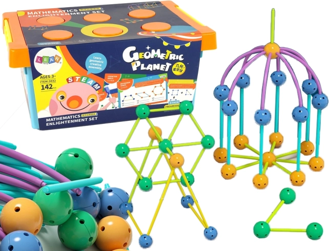 3D Konstruktions-Geometrie-Baukasten – 142 Teile
