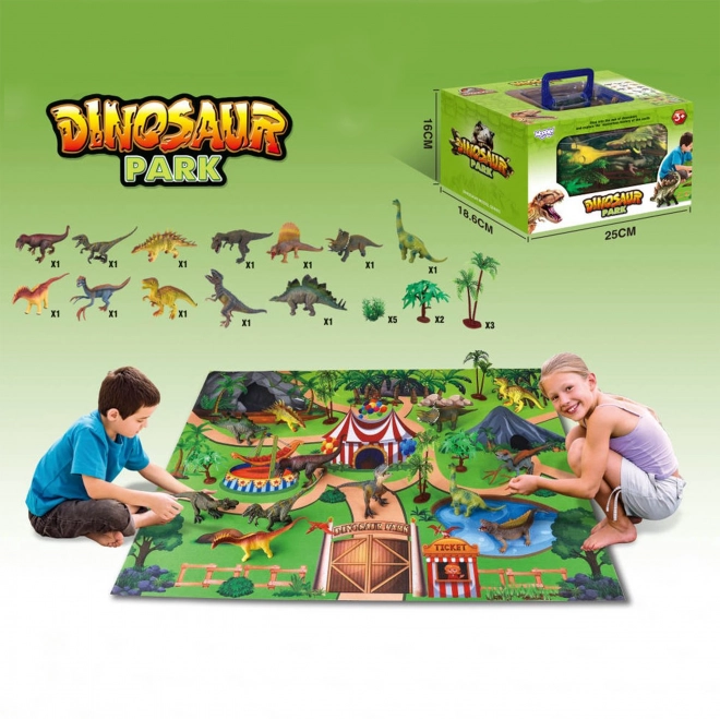 Woopie Dinosaurierpark Set Figuren mit Spielmatte und Zubehör