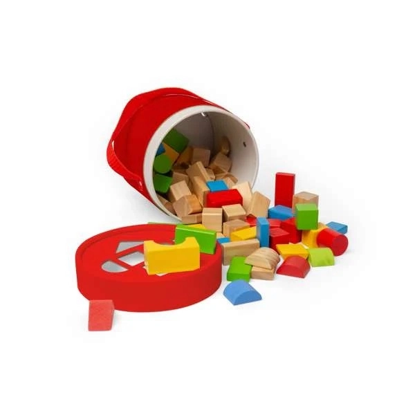Bigjigs Toys Holzklötze und Sortierspiel im Trommel