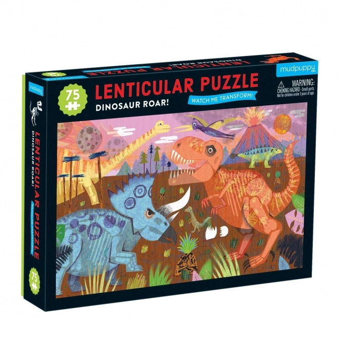 Mudpuppy Lentikuläres Dinosaurier-Puzzle