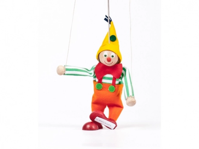 Lustige Holzmarionette Jarmil der Narr
